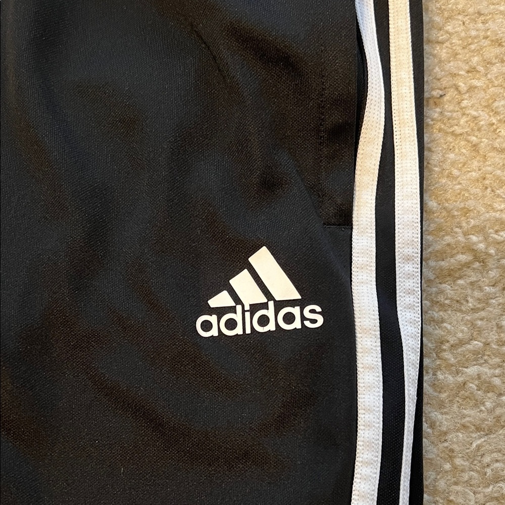 Adidas Men’s Black Joggers with White Stripes - Picture 6 of 7